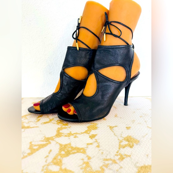 Aquazzura Shoes - 🔥🔥FINAL CLEARENCE🔥🔥 AQUAZZURA Sexy Thing Cutout Bootie Black Leather EU 37.5